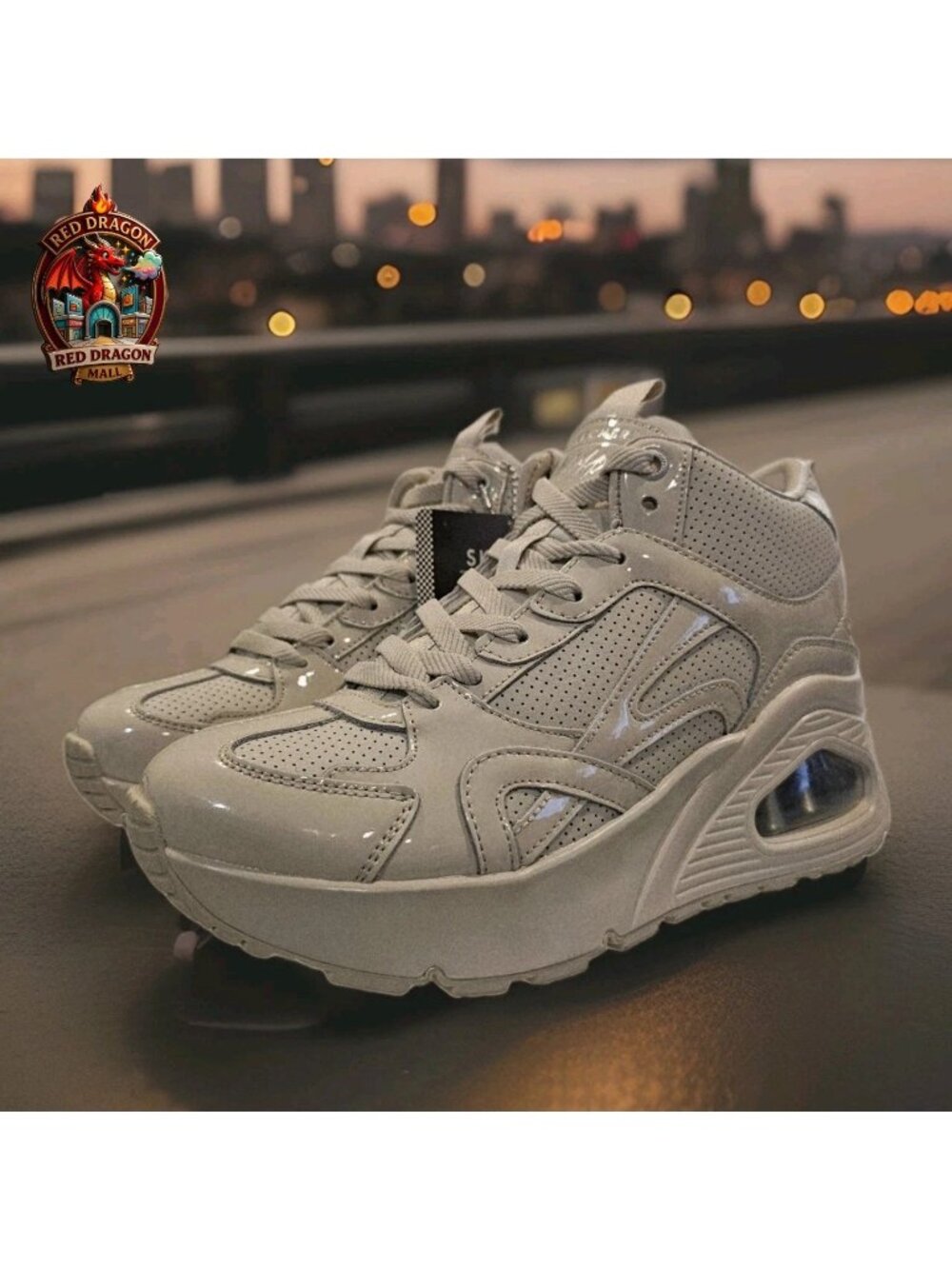 Skechers Natural Uno Hi Ava Max Chunky Sneakers - Women's Size 8